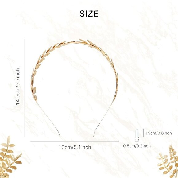 8 Pcs Gold Metal Headbands Women Girls Teens Elegant Leaf Butterfly Flowers Jewe main image 4